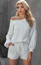 Load image into Gallery viewer, Pre-Order Gray Stripe Lounge Set