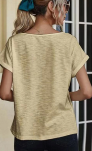 Pre-Order Lace Contrast Roll Up Sleeve Tee