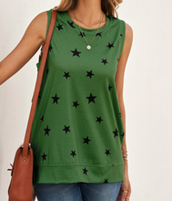 Load image into Gallery viewer, Pre-Order Star Print Knit Tank with Slits