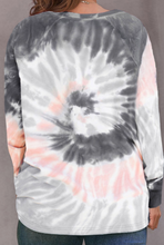 Load image into Gallery viewer, Pre-Order Round Neck Raglan Sleeve Tie-Dye Plus Size Top