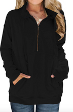 Load image into Gallery viewer, 3/4 Zip Sweatshirt with Pockets