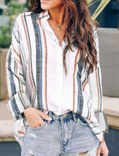 Load image into Gallery viewer, Long Sleeve Striped Button Down Shirts