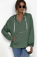 Load image into Gallery viewer, Stripe Hoodies Sweatshirt w/kangaroo pocket