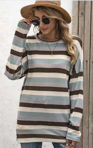 Pre-Order Multicolor Color Stripe Print Sweatshirts