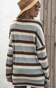 Pre-Order Multicolor Color Stripe Print Sweatshirts