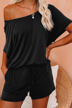 Load image into Gallery viewer, Pre-Order Black Raglan Top and Shorts Knit Lounge Set