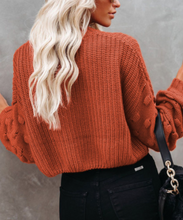 Load image into Gallery viewer, Pre-Order Bubble Sleeve Cropped Knit Sweater