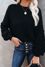 Load image into Gallery viewer, Pre-Order Bubble Sleeve Cropped Knit Sweater