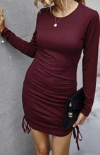 Load image into Gallery viewer, Pre-Order Ruched Drawstring Bodycon Mini Dress