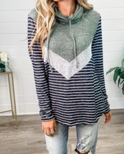 Load image into Gallery viewer, Pre-Order Cowl Neck Striped Hoodies