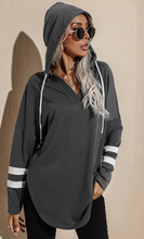 Load image into Gallery viewer, Pre-Order Striped Sleeve Hooded Sweatshirts