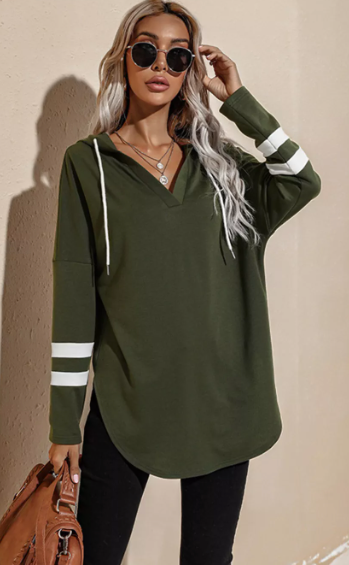 Pre-Order Striped Sleeve Hooded Sweatshirts