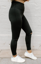 Load image into Gallery viewer, Pre-Order Black Ripped High Waist Skinny Leggings