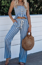 Load image into Gallery viewer, Pre-Order Smocked Striped Tube Top and Pants Set