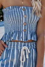 Load image into Gallery viewer, Pre-Order Smocked Striped Tube Top and Pants Set