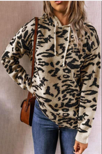 Load image into Gallery viewer, Pre-Order Knit Leopard Print Long Sleeve Hooded Sweatshirts