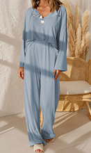 Load image into Gallery viewer, Pre-Order Long Sleeve Buttoned Wide Leg Lounge Wear