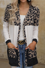 Load image into Gallery viewer, Pre-Order Leopard Block Cardigan with Pockets