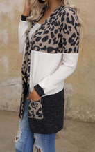 Load image into Gallery viewer, Pre-Order Leopard Block Cardigan with Pockets