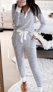 Pre-Order Striped Long Sleeves and Joggers Set