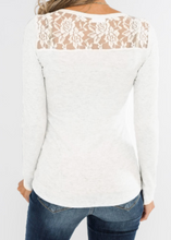 Load image into Gallery viewer, Pre-Order Lace Back Buttoned Henley Top