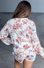 Load image into Gallery viewer, Pre-Order Floral Print Long Sleeve Top and Elastic Waist Shorts Set