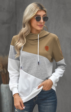 Load image into Gallery viewer, Pre-Order Color Block Cowl Neck Hoodies