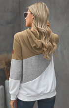 Load image into Gallery viewer, Pre-Order Color Block Cowl Neck Hoodies