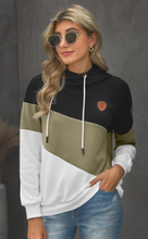 Load image into Gallery viewer, Pre-Order Color Block Cowl Neck Hoodies