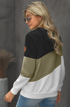 Load image into Gallery viewer, Pre-Order Color Block Cowl Neck Hoodies