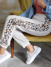 Load image into Gallery viewer, Pre-Order Leopard Patchwork Plush Jogger Pants