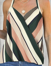 Load image into Gallery viewer, Pre-Order Wrap V Neck Striped Draped Tank