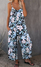 Load image into Gallery viewer, Pre-Order Floral Print Spaghetti Strap Wide Leg jumpsuit