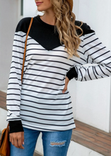 Load image into Gallery viewer, Pre-Order Stripes Contrast Pullover Sweatshirt