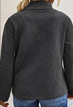 Load image into Gallery viewer, Plus Size Quilted Button Up Henley Sweatshirt