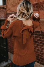 Load image into Gallery viewer, Pre-Order Hollow-out Back Sweater with Tie