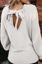 Load image into Gallery viewer, Pre-Order Hollow-out Back Sweater with Tie