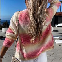 Load image into Gallery viewer, Pre-Order Gradient Open Front Color Block Tie-dye Cardigan