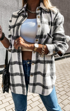 Load image into Gallery viewer, Pre-Order Plaid Pattern Buttoned Shirt Coat with Slits