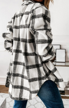 Load image into Gallery viewer, Pre-Order Plaid Pattern Buttoned Shirt Coat with Slits