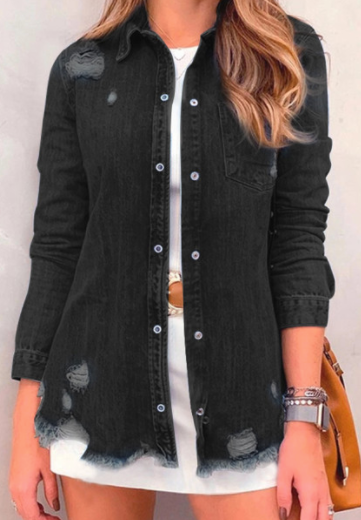 Pre-Order Distressed Denim Shirt/Jacket