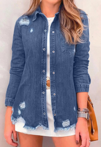 Pre-Order Distressed Denim Shirt/Jacket