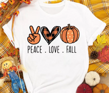 Load image into Gallery viewer, Pre-Order Peace Love Fall/Halloween T-Shirts