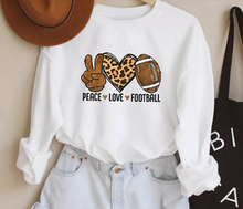 Load image into Gallery viewer, Pre-Order Long Sleeve Peace, Love, Football Sweatshirt