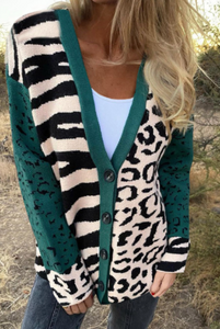 Pre-Order Animal Print Buttons Cardigan