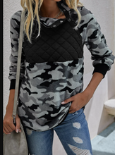 Load image into Gallery viewer, Pre-Order Side Snap Fleece Sweatshirts Leopard/Camo