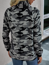 Load image into Gallery viewer, Pre-Order Side Snap Fleece Sweatshirts Leopard/Camo