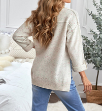 Load image into Gallery viewer, Pre-Order Buttoned Drop Shoulder Knitted Sweater