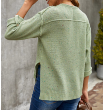 Load image into Gallery viewer, Pre-Order Buttoned Drop Shoulder Knitted Sweater