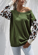 Load image into Gallery viewer, Pre-Order Leopard Sleeve Knit Sweatshirt